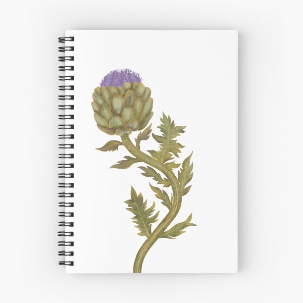 Item preview, Watercolor purple artichoke. Seamless pattern on light background designed and sold by Grin Katalina Floral Patterns & Cozy Art.
