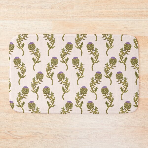 Item preview, Watercolor purple artichoke. Seamless pattern on light background designed and sold by Grin Katalina Floral Patterns & Cozy Art.