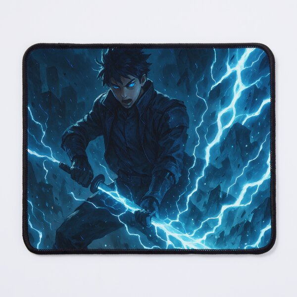Item preview, Cyberpunk Samurai – Moonlit Lightning Strike in Neon City Destruction designed and sold by Nova-Canvas.