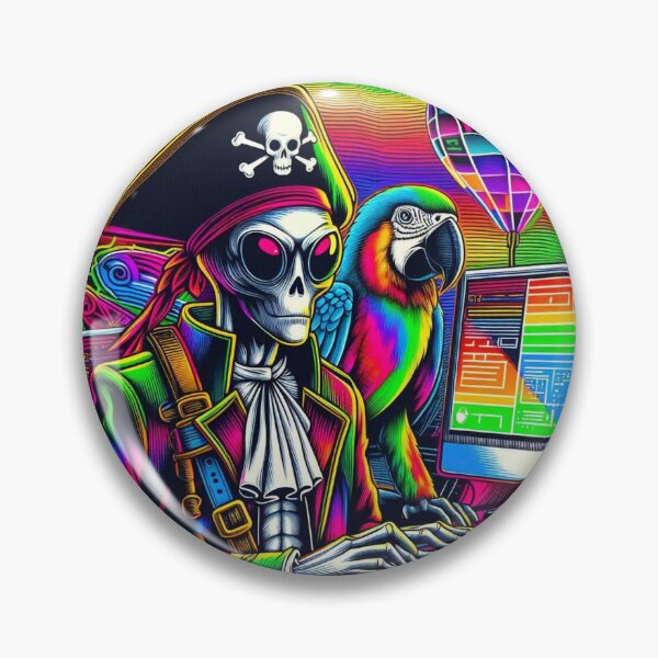 Aperçu de l'œuvre pirate extraterrestre et perroquet mignon créée et vendue par Dogandesighn.