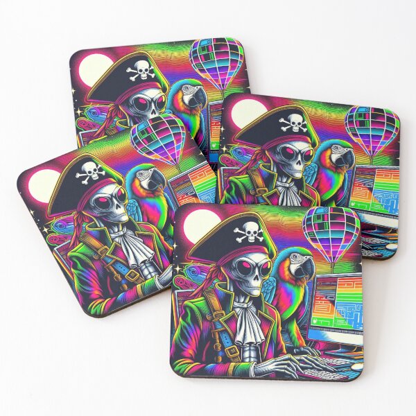 Item preview, pirate alien and cute parrot designed and sold by Dogandesighn.