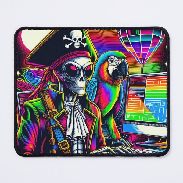 Item preview, pirate alien and cute parrot designed and sold by Dogandesighn.