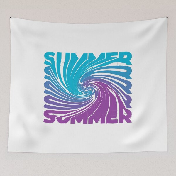 Item preview, Summer Twisted Gradient Typography – Vibrant Blue Purple Spiral Design designed and sold by Vextura.