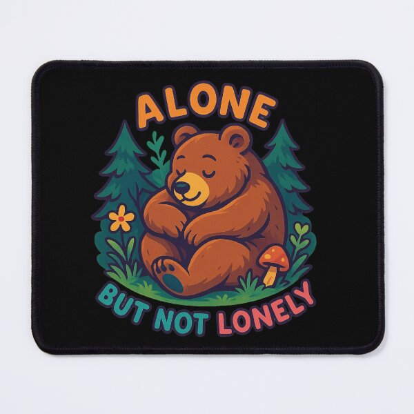 Item preview, Alone But Not Lonely – Cozy Bear Forest Design designed and sold by LaserKey.