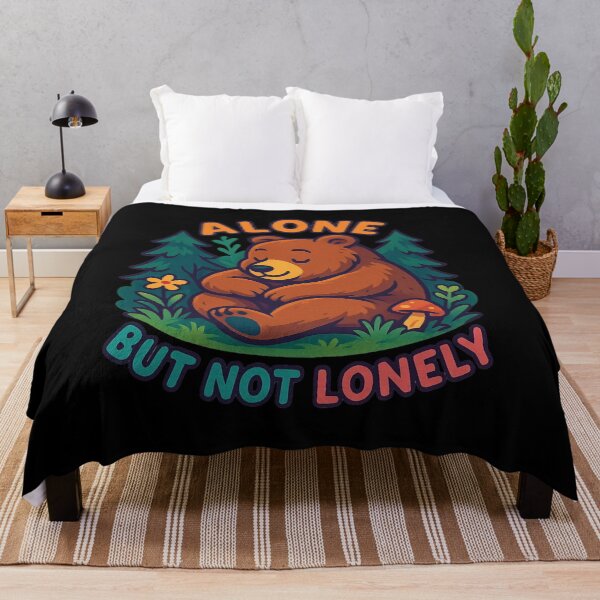Item preview, Alone But Not Lonely – Cozy Bear Forest Design designed and sold by LaserKey.