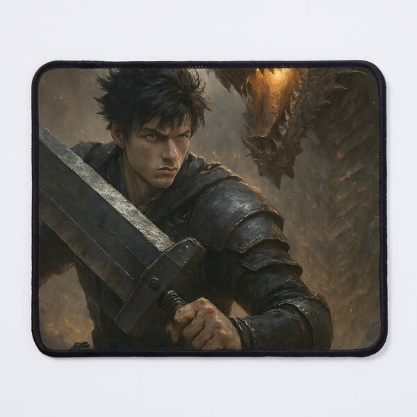Item preview, Epic Dragon Slayer – Hyper Realistic Fantasy Warrior vs Dragon Battle Art designed and sold by Nova-Canvas.