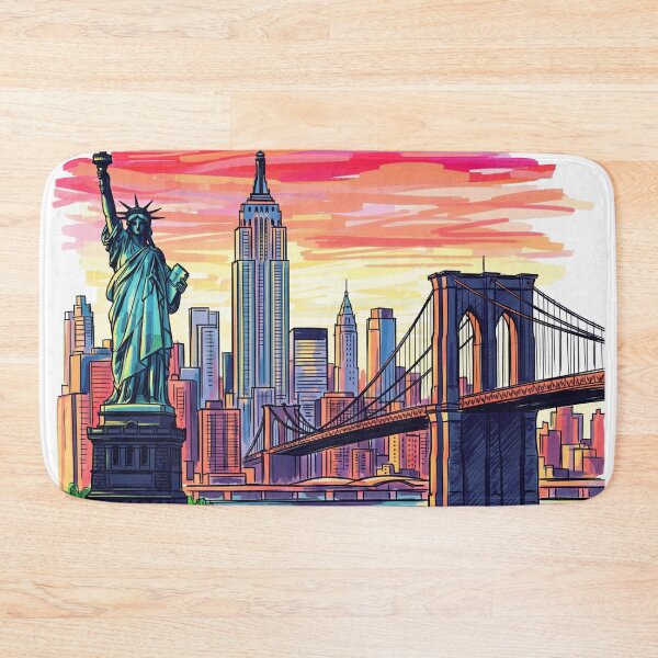 Item preview, New York Vintage Style Illustration designed and sold by TownWish.