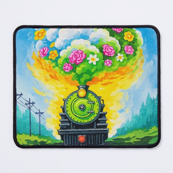 Item preview, Flower Smoke Train Painting – Whimsical Railway Artwork designed and sold by HerSteps.