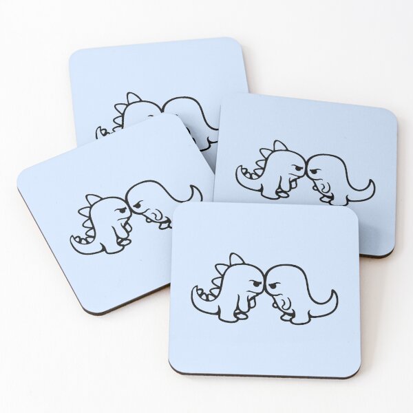 Item preview, 2 Enemy T-Rex Stegosaurus Friends Angry Argue Evil Team Fight designed and sold by shirt-o-mat.