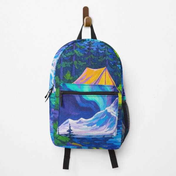 Item preview, Northern Lights Camping Painting – Tent under Aurora Sky designed and sold by HerSteps.