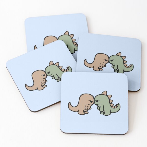 Item preview, 2 Enemy T-Rex Stegosaurus Friends Angry Argue Evil Team Fight designed and sold by shirt-o-mat.