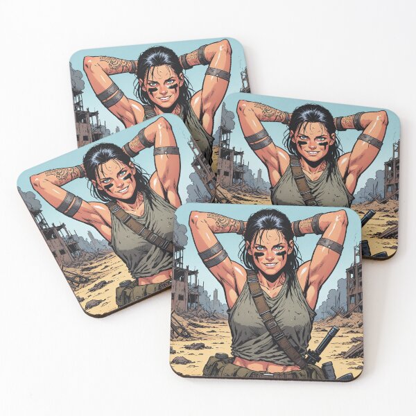 Item preview,   Post Apocalyptic warrior woman resting after battle designed and sold by Vintage Designs +.