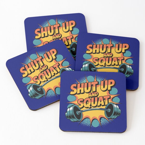 Item preview, Shut Up and Squat – Cartoon Gym Humor designed and sold by GENX-AUTISM-DAD.