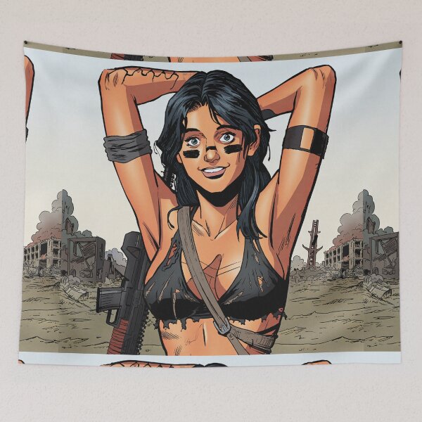 Item preview,   Post Apocalyptic warrior woman resting after battle designed and sold by Vintage Designs +.