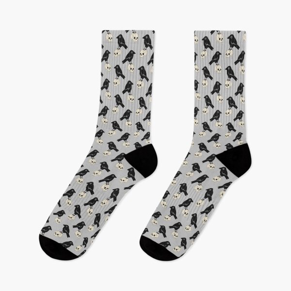 Item preview, Crows on Skulls [color: fog] designed and sold by Becca Alessi.