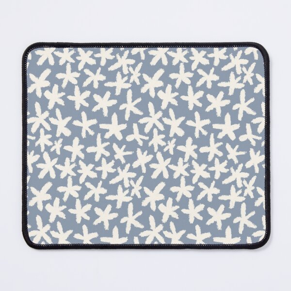 Item preview, Minimal White Flower Pattern – Hand-Drawn Floral Design on Blue designed and sold by AniaMartaArt.