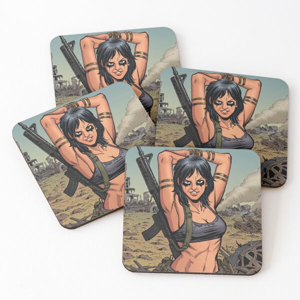Item preview,  Post Apocalyptic warrior woman resting after battle designed and sold by Vintage Designs +.