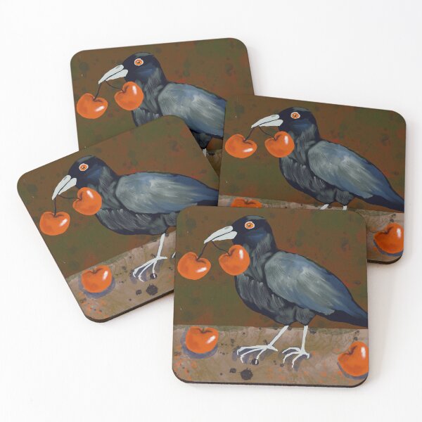 Item preview, Cherry loving crow designed and sold by susiscauldron.