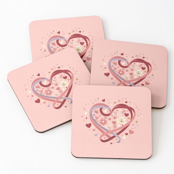 Item preview, Floral Heart with Intertwined Ribbons designed and sold by Owcomm.