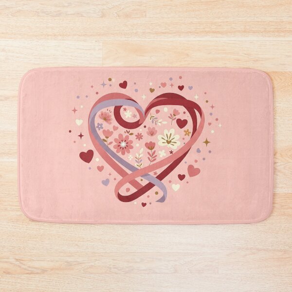 Item preview, Floral Heart with Intertwined Ribbons designed and sold by Owcomm.