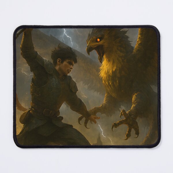 Item preview, Wrath of the Sky Tyrant – Hyper Realistic Fantasy Griffin Battle designed and sold by Nova-Canvas.