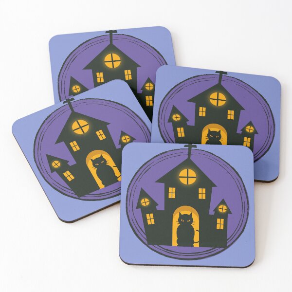 Item preview, Spooky Haunted Castle with Black Cat – Halloween Night Design designed and sold by Furkan Al-Gburi.