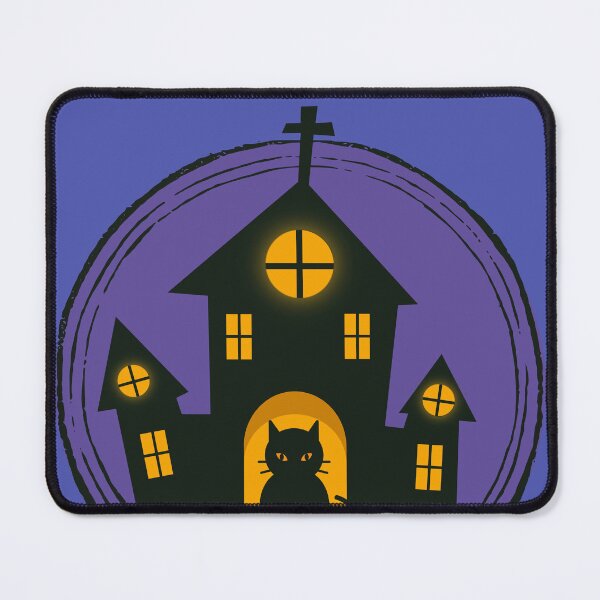 Item preview, Spooky Haunted Castle with Black Cat – Halloween Night Design designed and sold by Furkan Al-Gburi.