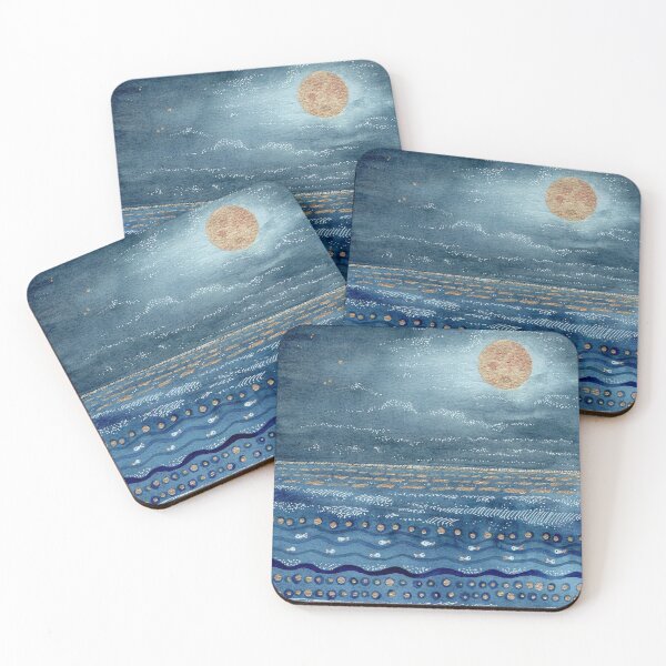 Item preview, Sturgeon Full Moon Reflections Abstract Painting designed and sold by Tezoodle Art.