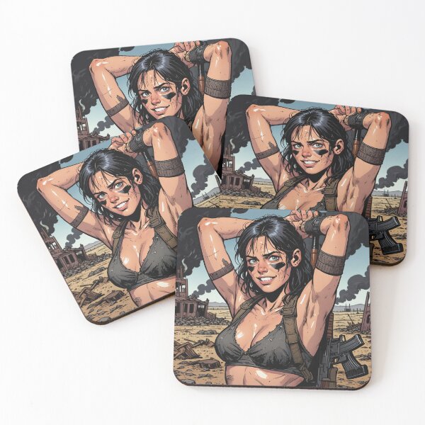 Item preview, Post Apocalyptic warrior woman resting after battle designed and sold by Vintage Designs +.