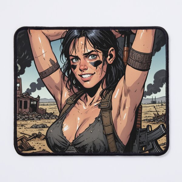 Item preview, Post Apocalyptic warrior woman resting after battle designed and sold by Vintage Designs +.