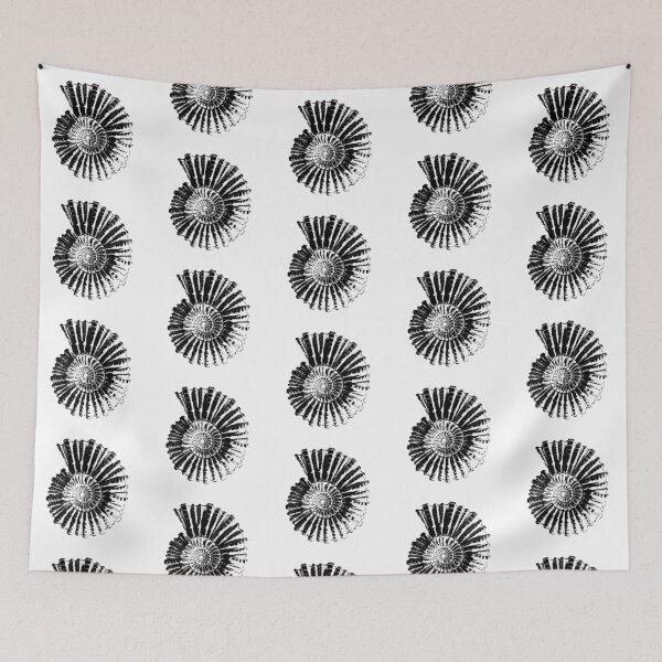 Item preview, Fossil Spiral Shell – Black & White Illustration designed and sold by LineArtForYou.