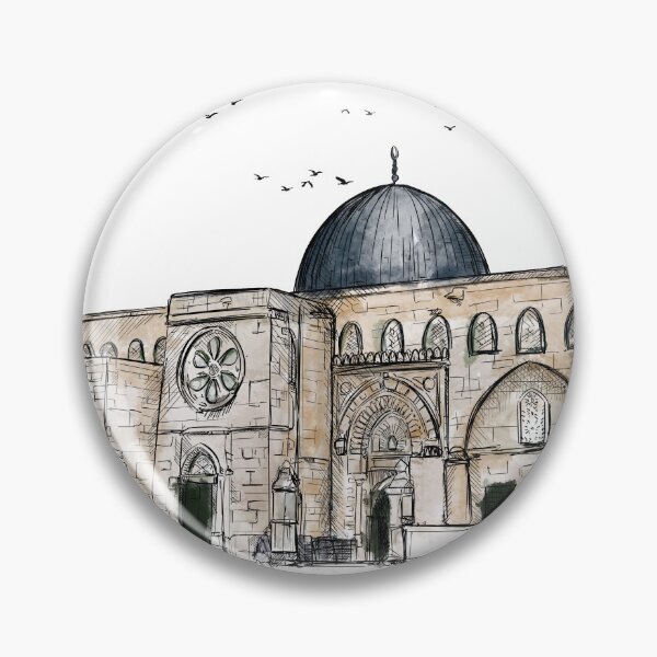 Item preview, Al-Aqsa Mosque Sketch – Islamic Architecture Art designed and sold by Arteva Stories.