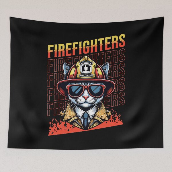 Item preview, Cool firefighter cat designed and sold by ReneMM.