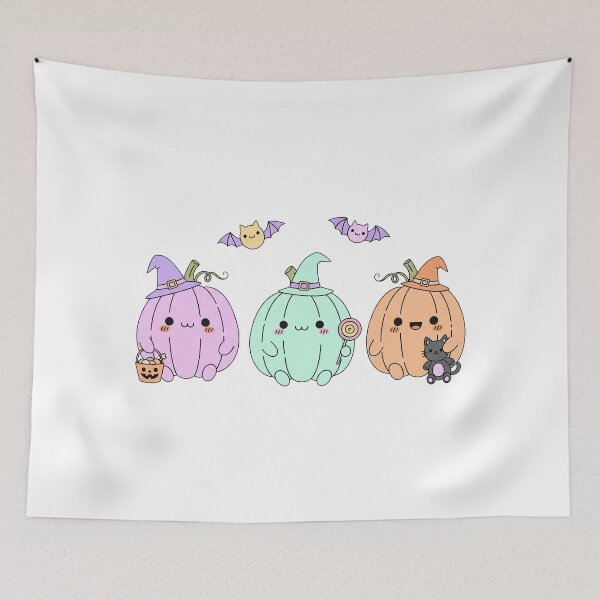 Item preview, Cute Kawaii Pastel Witch Pumpkins designed and sold by istoriadesign.