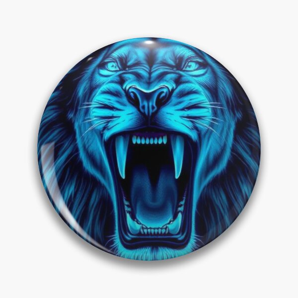 Item preview, Electric Roar Futuristic Blue Lion Portrait designed and sold by Pororo23.