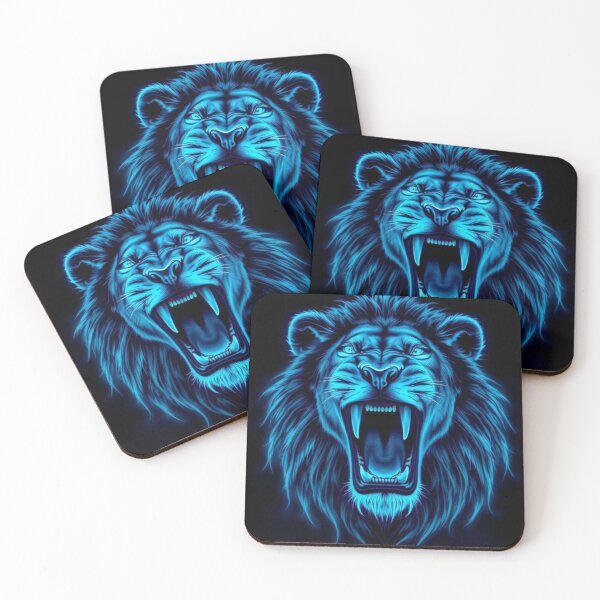 Item preview, Electric Roar Futuristic Blue Lion Portrait designed and sold by Pororo23.