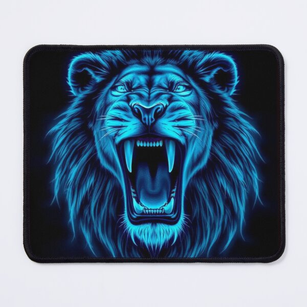 Item preview, Electric Roar Futuristic Blue Lion Portrait designed and sold by Pororo23.