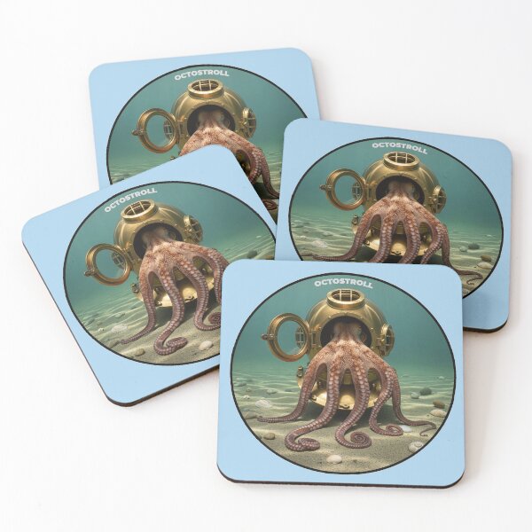 Item preview, Underwater Scene of an Octopus Inside of a Vintage Diving Helmet URM designed and sold by urmaddad.