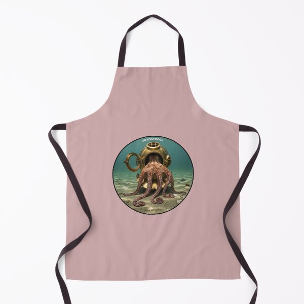 Item preview, Underwater Scene of an Octopus Inside of a Vintage Diving Helmet URM designed and sold by urmaddad.