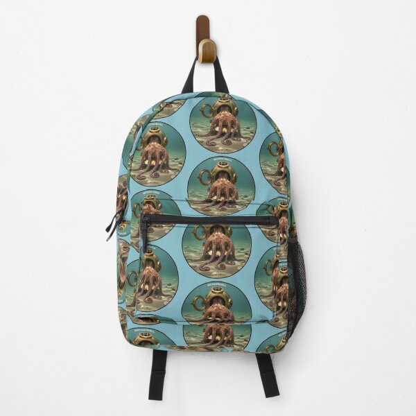 Item preview, Underwater Scene of an Octopus Inside of a Vintage Diving Helmet URM designed and sold by urmaddad.