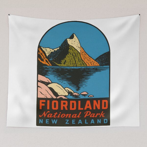 Item preview, Fiordland National Park Vintage Style Decal designed and sold by Decal Mania.