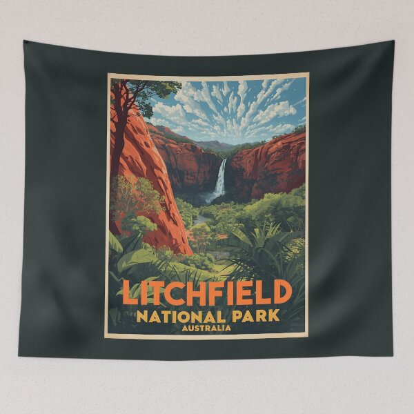 Item preview, A Vintage Illustration of Litchfield National Park - Australia designed and sold by GoodOldVintage.