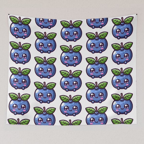 Item preview, Cute Kawaii Blueberry – Adorable Fruit Character Illustration designed and sold by SketchOnScreen.