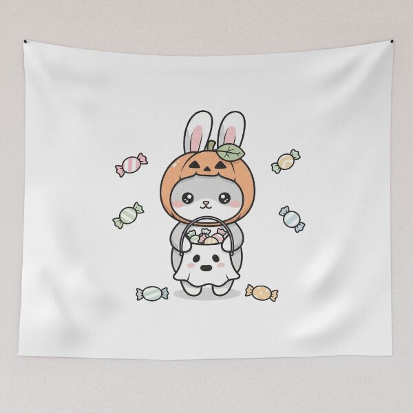 Item preview, Cute Kawaii Bunny Halloween Trick or Treat designed and sold by istoriadesign.