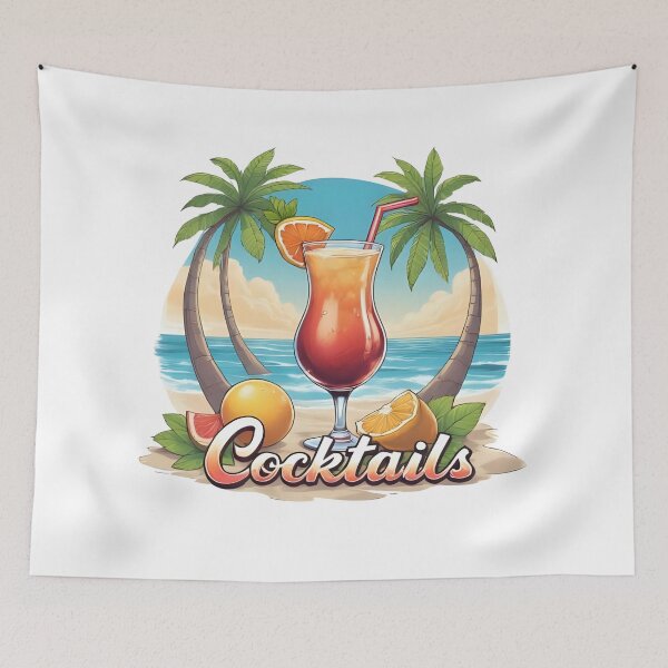 Aperçu de l'œuvre Cocktails tropicaux paradisiaques – Cocktails de plage d'été créée et vendue par NUMBER FOUR.