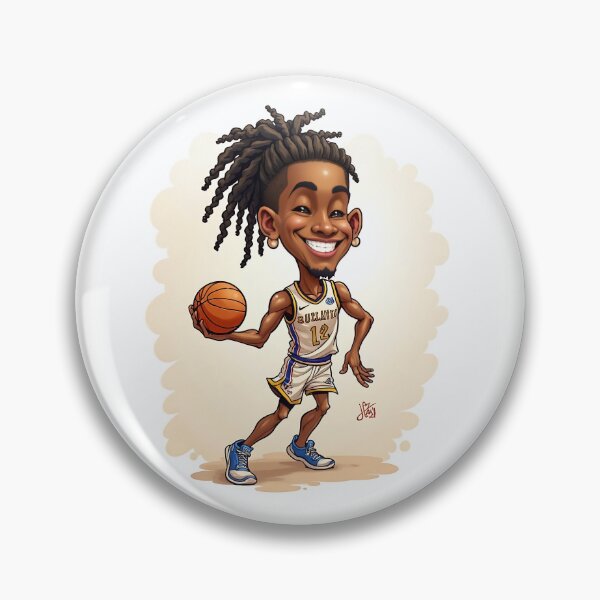 Item preview, Ja Morant Caricature with Basketball designed and sold by ChicChikCraze.