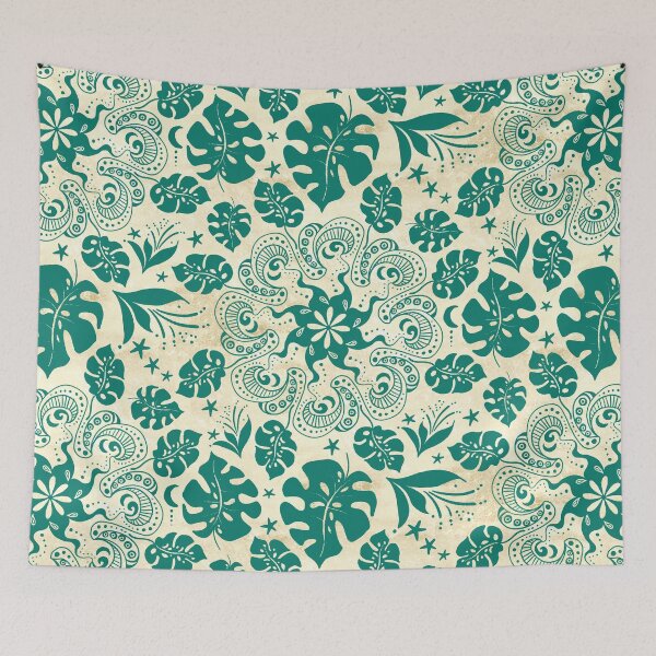Item preview, emerald green monstera mandala designed and sold by kobyakov.