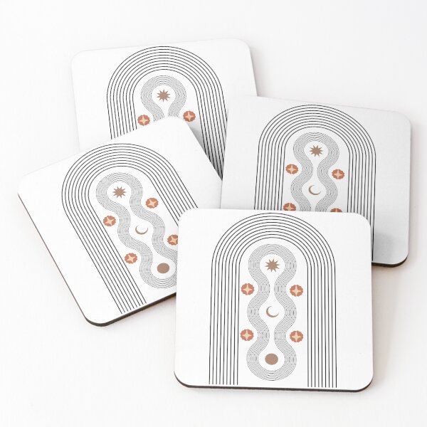 Item preview, Celestial Elements with Arched Line Geometry Print designed and sold by NiceDigital.