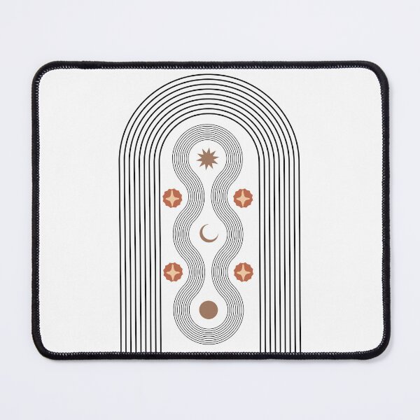 Item preview, Celestial Elements with Arched Line Geometry Print designed and sold by NiceDigital.