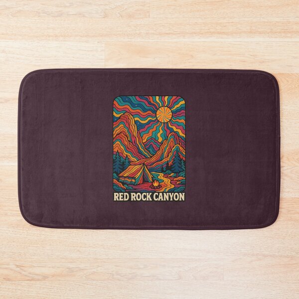 Item preview, Psychedelic Red Rock Canyon Camping – Trippy Retro Landscape Art designed and sold by NoctaHike.